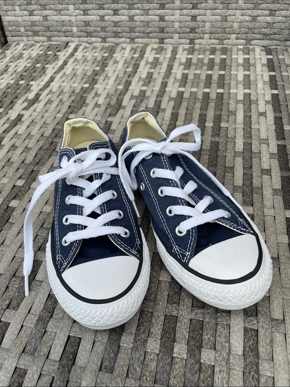 Converse Kids Navy and White Low Top Sneakers - Picture 2 of 5